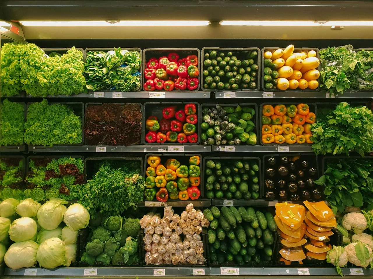 Fresh vegetables displayed for sale — illustrative photograph